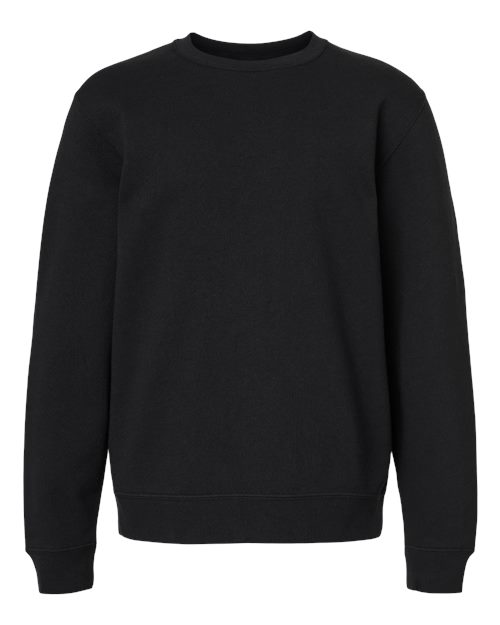 Independent Trading Co. Youth Midweight Crewneck Sweatshirt - Black Front
