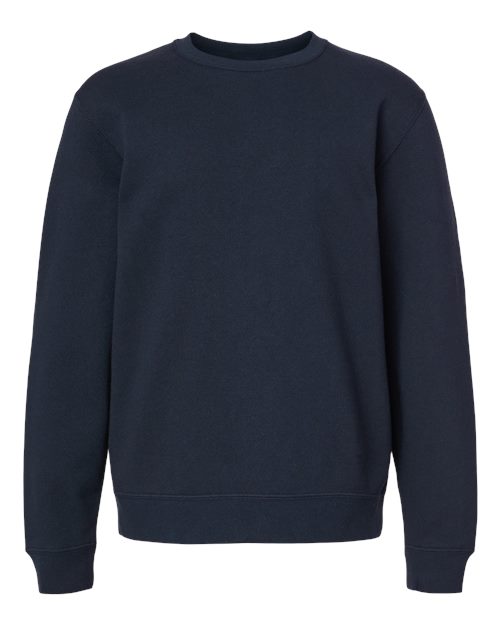 Independent Trading Co. Youth 8.5 oz. Midweight Crewneck Sweatshirt - Classic Navy Front