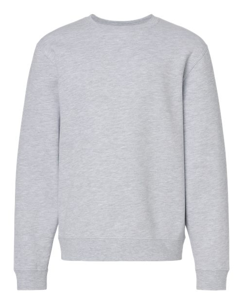 Independent Trading Co. Youth 8.5 oz. Midweight Crewneck Sweatshirt - Grey Heather Front