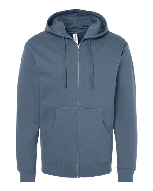 Independent Trading Co. Unisex Midweight Full-Zip Hooded Sweatshirt - Storm Blue Front