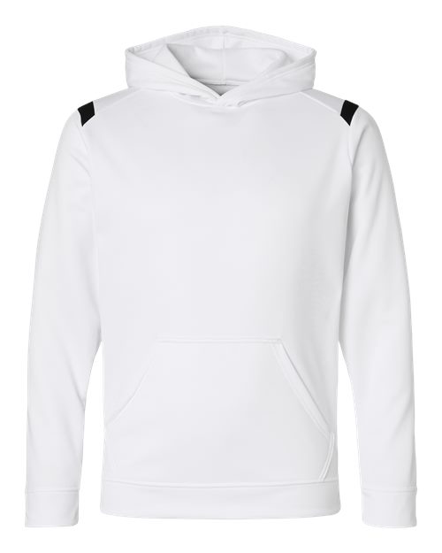 Badger Unisex On The Rise Performance Hooded Sweatshirt - White/ Black Front
