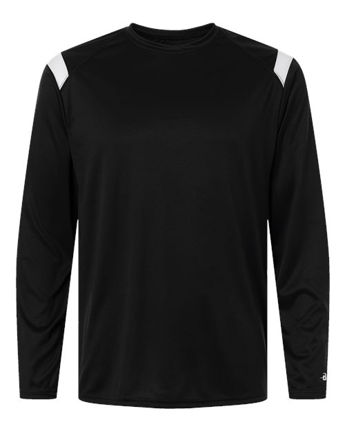 Unisex On The Rise Long Sleeve T-Shirt - Black/ White Front