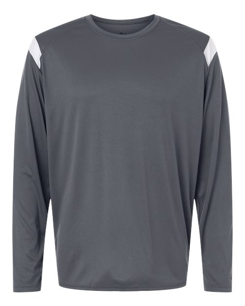 Unisex On The Rise Long Sleeve T-Shirt - Graphite/ White Front