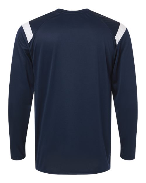 Unisex On The Rise Long Sleeve T-Shirt - Navy/ White Back