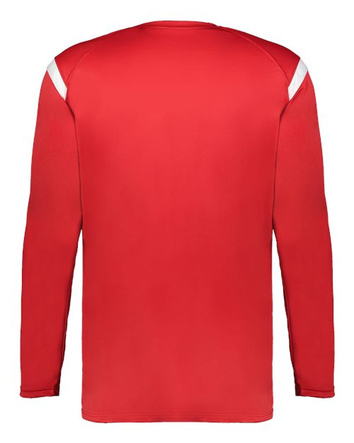 Unisex On The Rise Long Sleeve T-Shirt - Red/ White Back