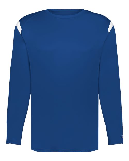 Unisex On The Rise Long Sleeve T-Shirt - Royal/ White Front