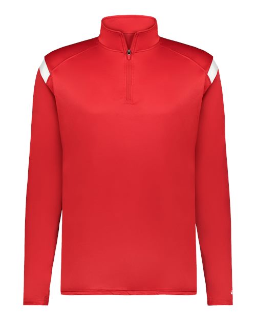 Men's On The Rise Quarter-Zip Pullover - Red/ White Front