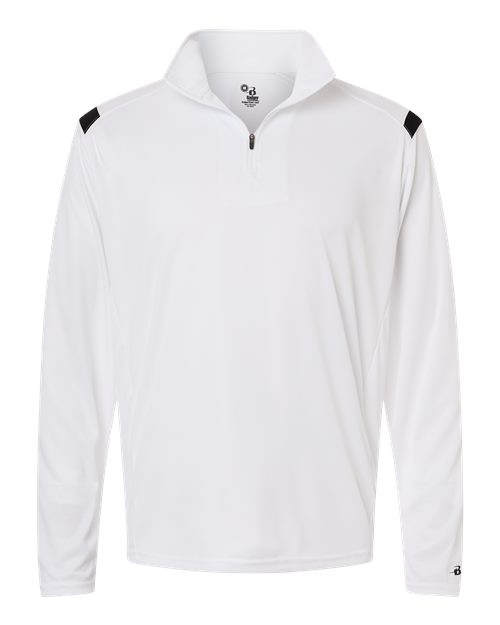 Men's On The Rise Quarter-Zip Pullover - White/ Black Front