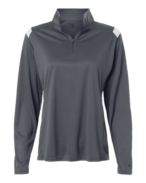 Women's On The Rise Quarter-Zip Pullover - Graphite/ White Front
