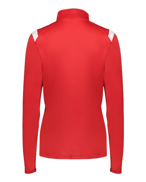 Women's On The Rise Quarter-Zip Pullover - Red/ White Back