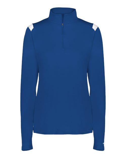 Women's On The Rise Quarter-Zip Pullover - Royal/ White Front