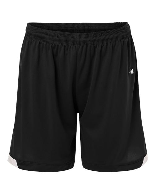 Badger Women's On The Rise Shorts - Black/ White Front