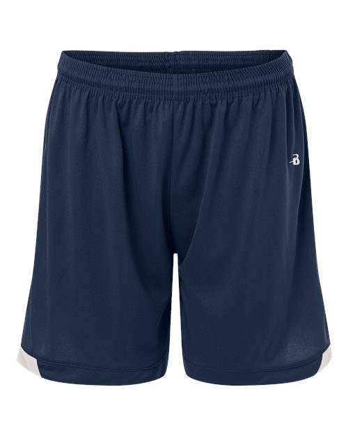 Badger Women's On The Rise Shorts - Navy/ White Front