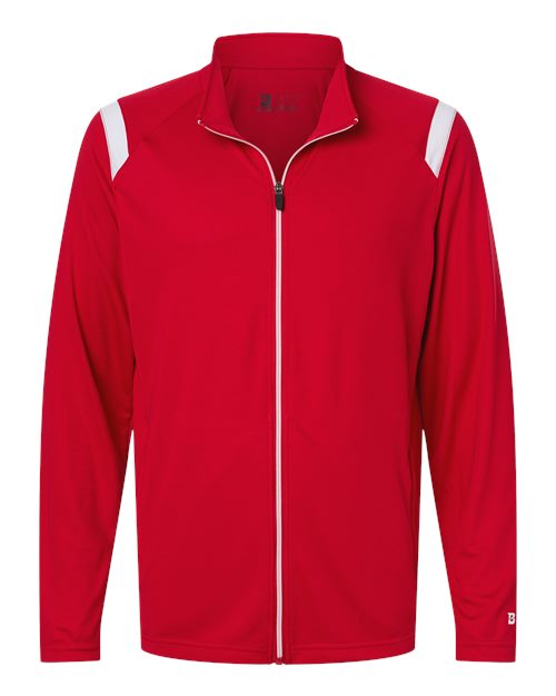 Men's On The Rise Outercore Warm-up Jacket - Red/ White Front