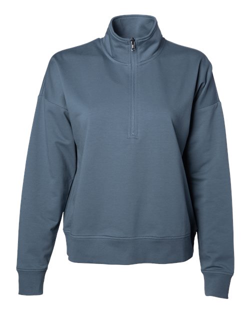 Independent Trading Co. Women's Perform Quarter-Zip Pullover - Storm Blue Front