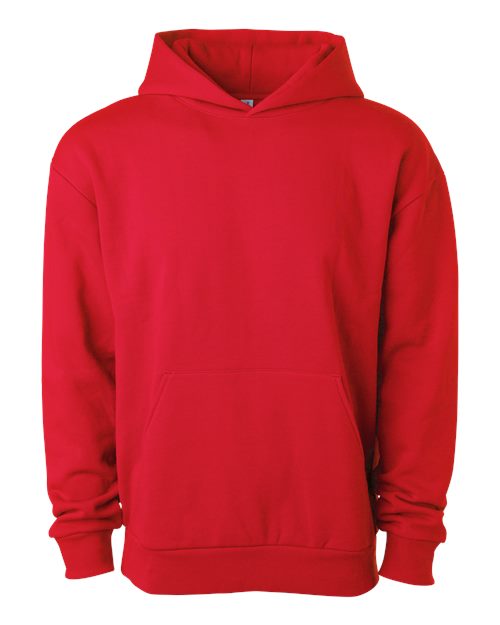 Independent Trading Co. Unisex Boulevard Heavyweight Hooded Sweatshirt - Red Front