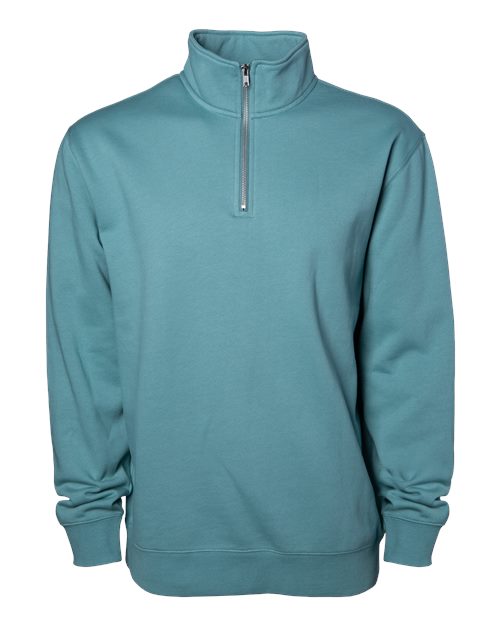 Independent Trading Co. Unisex Midweight Quarter-Zip Pullover - Agave Front