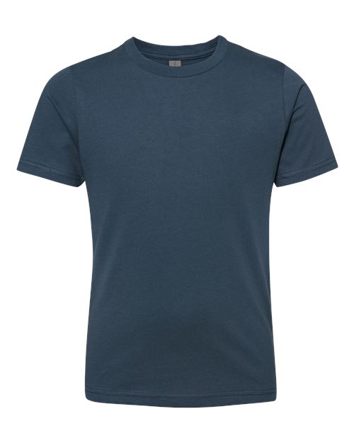 Youth Cotton T-Shirt - Indigo Front