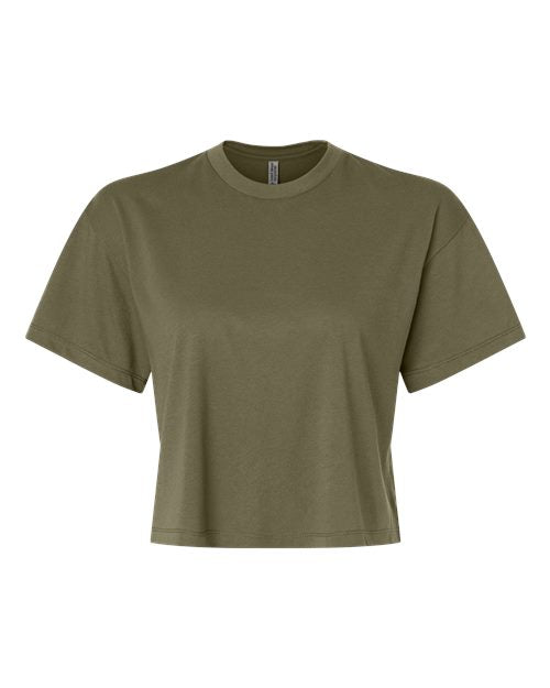 Next Level Women's Ideal Crop Top - Military Green Front