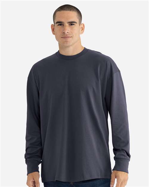 Unisex Heavyweight Long Sleeve T-Shirt - Harbor Blue Front