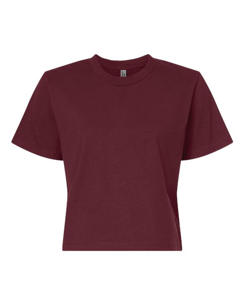 Next Level Women's Heavyweight Boxy Tee - Maroon Front