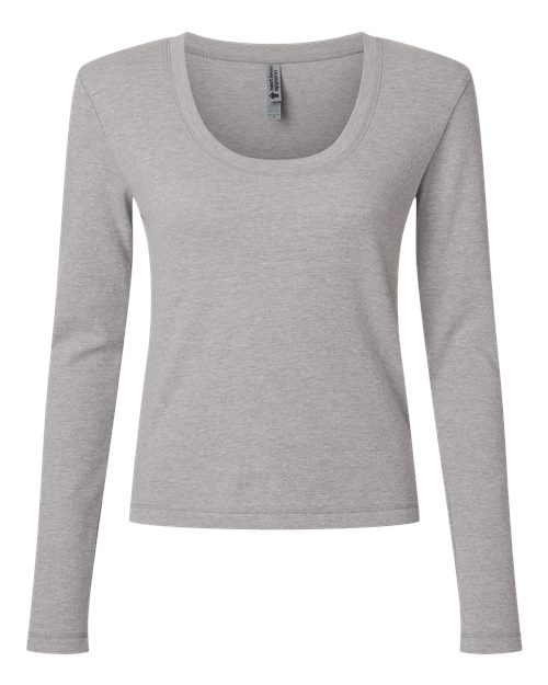 Next Level Women's Ideal Thermal Long Sleeve Shirt - Heather Grey Front