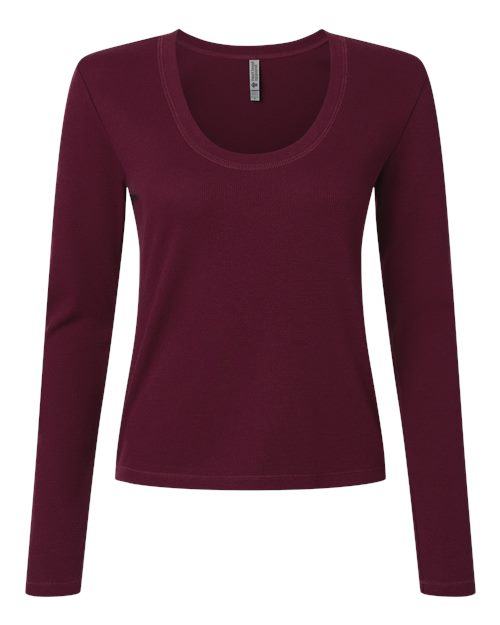 Next Level Women's Ideal Thermal Long Sleeve Shirt - Maroon Front