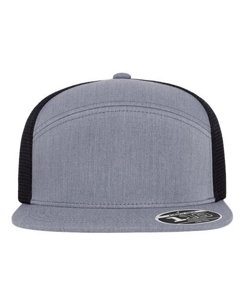 Flexfit 110® Mesh Arch Cap - Heather Grey/ Black Front