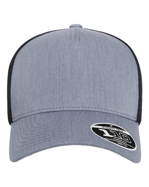 Flexfit 110® Five-Panel Mesh Cap - Heather Grey/ Black Front