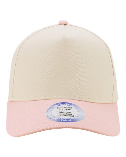 Infinity Her Women's Two-Tone Five-Panel Cap - Ivory/ Peony/ Leopard Camo Front