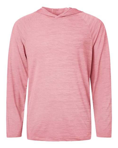 Paragon Unisex Performance Hooded Long Sleeve T-Shirt - Red Heather Front
