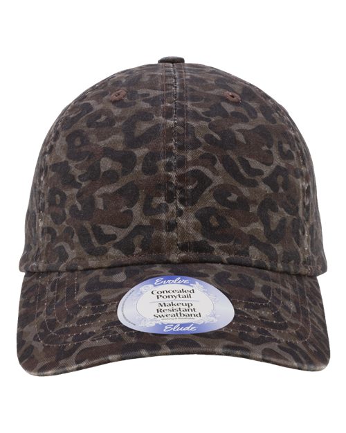 Infinity Her Women's Peach Twill Cap - Leopard Camo Front