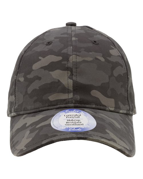 Infinity Her Women's Perforated Performance Cap - Charcoal Camo Front