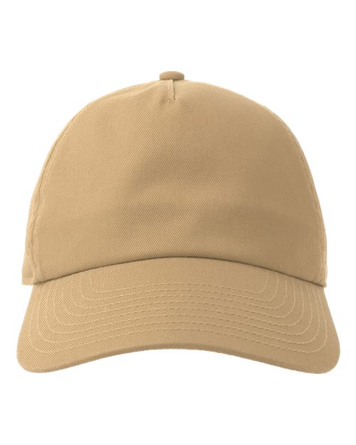Atlantis Headwear Sustainable Five-Panel Dad Hat - Khaki Front
