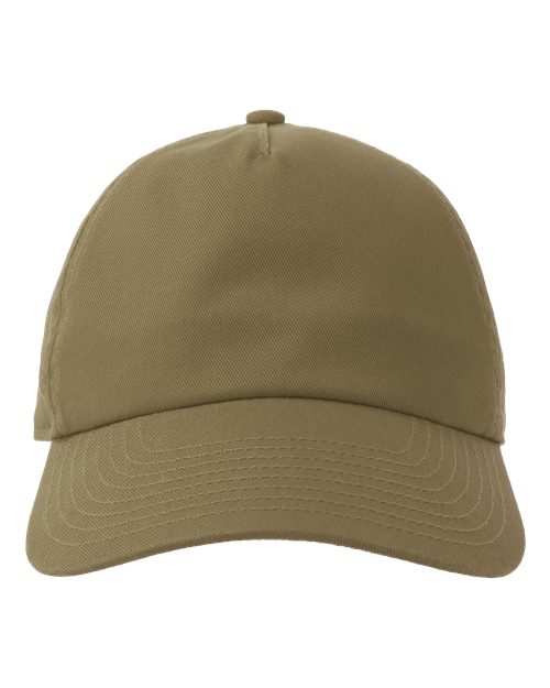 Atlantis Headwear Sustainable Five-Panel Dad Hat - Olive Green Front
