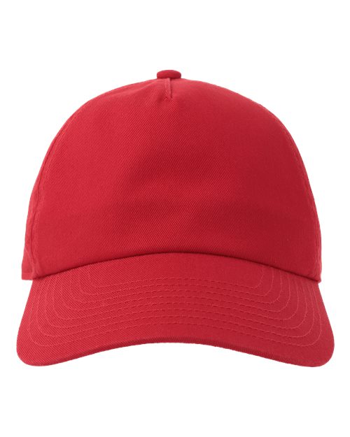 Atlantis Headwear Sustainable Five-Panel Dad Hat - Red Front