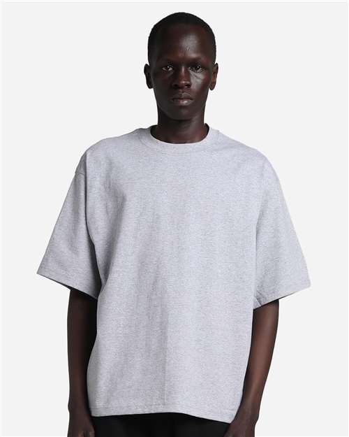 Unisex Max Heavyweight Cropped T-Shirt - Heather Grey Front