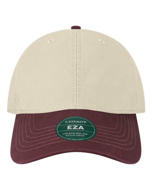 LEGACY Relaxed Twill Dad Hat - Stone/ Maroon Front
