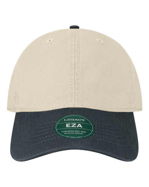 LEGACY Relaxed Twill Dad Hat - Stone/ Navy Front