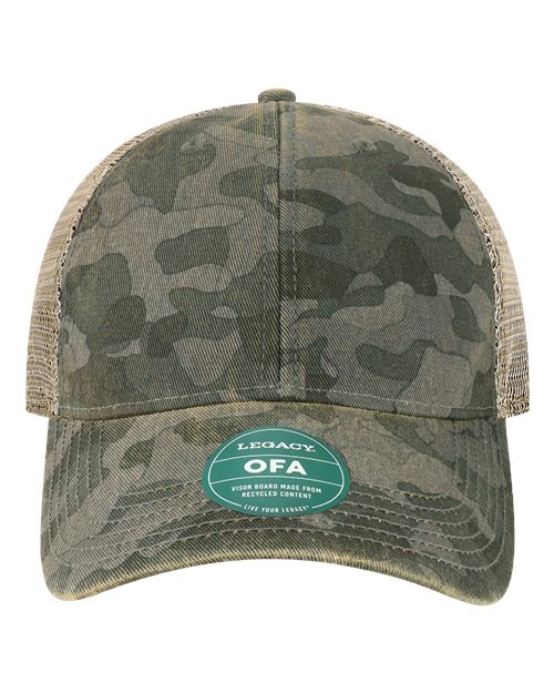Old Favorite Trucker Cap - Black Field Camo/ Java Front