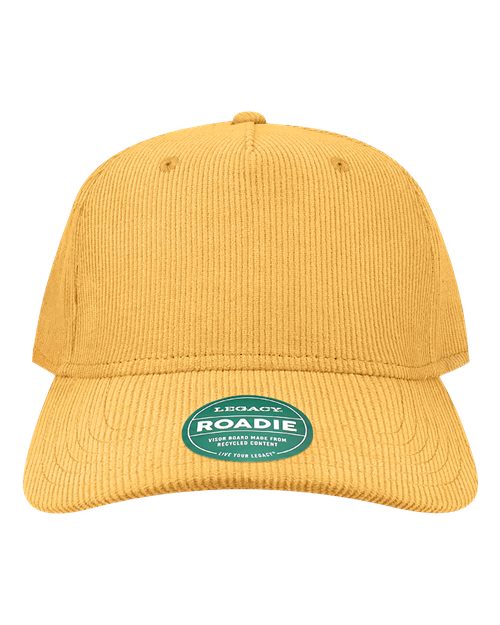 LEGACY Five-Panel Adjustable Cap - Golden Amber Corduroy Front