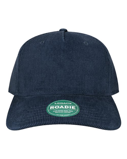 LEGACY Five-Panel Adjustable Cap - Midnight Blue Corduroy Front