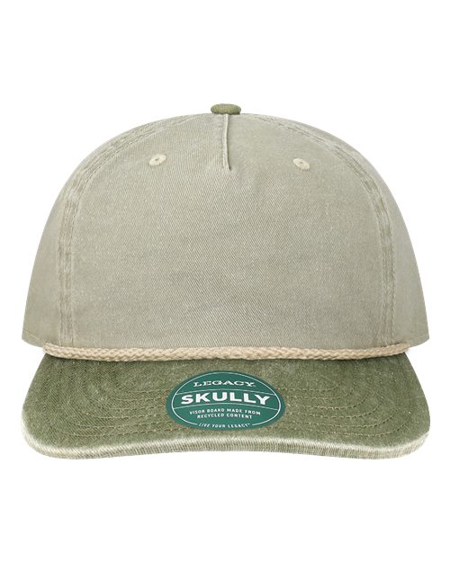 LEGACY Skully Rope Cap - Pebble/ Olive Green-Off White Front