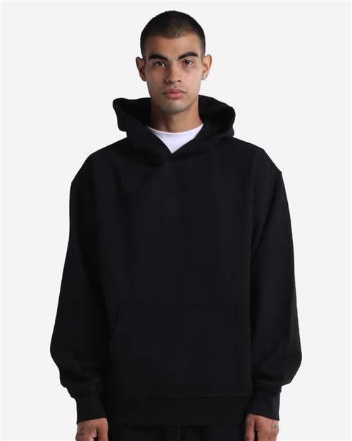 Unisex Max Heavy Fleece Garment-Dyed Hooded Sweatshirt - Black Front