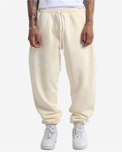 Unisex Max Heavy Fleece Garment-Dyed Sweatpants - Cream Front