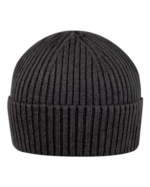 Sportsman Watch Ribbed Beanie - Dark Heather Black Front