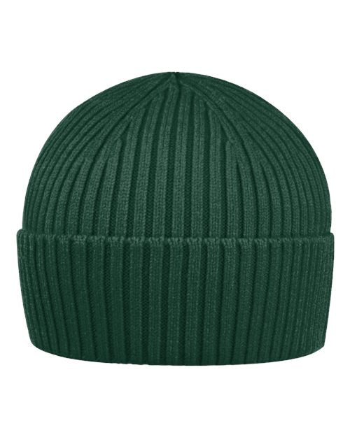 Sportsman Watch Ribbed Beanie - Forest Green Front