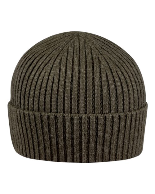Sportsman Watch Ribbed Beanie - Heather Olive Green Front