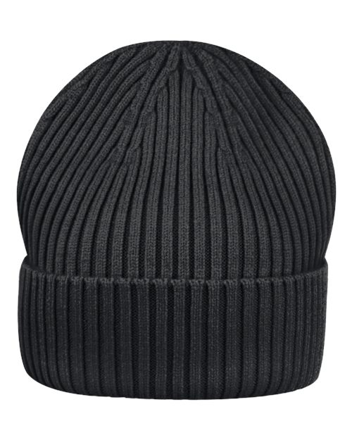 Sportsman Rib Knit Beanie - Black Front