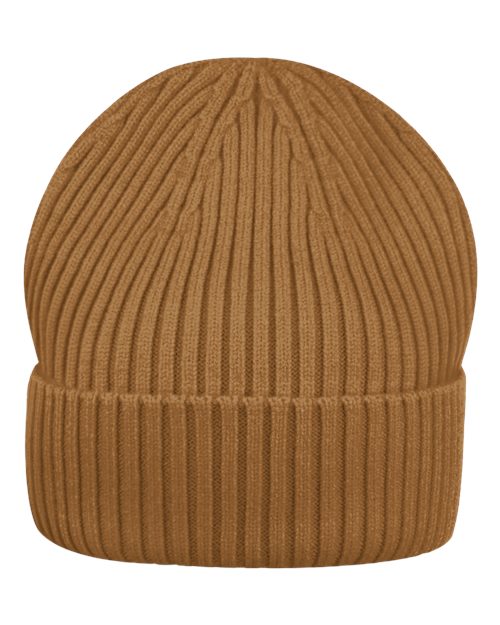 Sportsman Rib Knit Beanie - Cider Brown Front